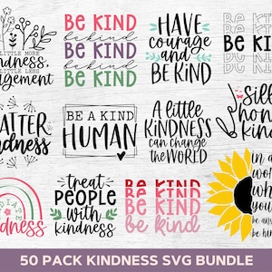 Kindness Svg Bundle, Be Kind Svg, Inspirational Svg, Motivational Svg, Mental Health Svg, Positive Quotes Svg, Png, Cut Files For Cricut