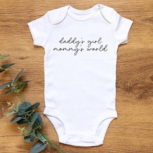 Daddy&#39;s Girl Mommy&#39;s World Svg, Baby Svg, Baby Girl Svg, Baby Onesie Svg, Newborn Svg, New Baby Svg, Toddler Svg, Silhouette Cut File Cricut
