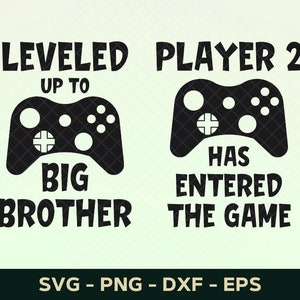 Nivelado a Big Brother Svg, New Big Brother Svg, New Baby Svg, New Big Bro Svg, Baby Brother Svg Cut File para Cricut y Silhouette