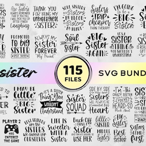 Große Schwester-Svg-Bundle, Schwester-Zitaten-Svg, Schwesternschaft-Svg, lustige Schwester-Svg-Dateien für Cricut, Schwester Sprüche SVG, Cut-Datei, Silhouette