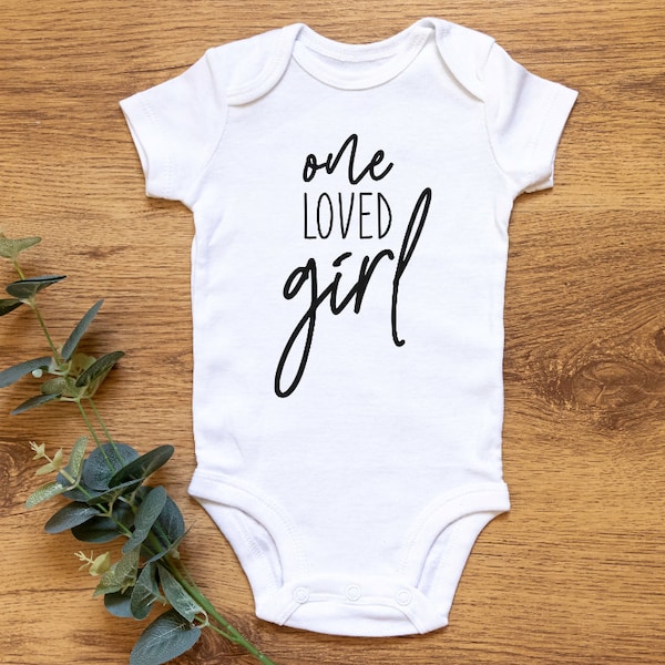 One Loved Girl Svg, Baby Girl Svg, New Baby svg, Baby Onesie Svg, Baby Shirt Svg, Baby Sayings Svg Cut File For Cricut And Silhouette