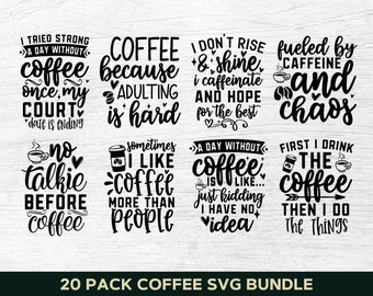 Coffee Svg Bundle, Coffee Mug Svg, Coffee Cup Svg, Funny Coffee Svg, Coffee Saying Svg, Coffee Quote Svg, Lover, Silhouette, Cut File Cricut