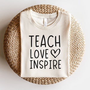 Teach Love Inspire Svg, Teacher Svg, Teacher Shirt Svg, Back To School Svg, Funny Teacher Quotes Svg, Teacher Appreciation Svg Files, Png