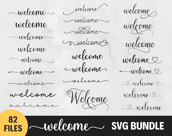 Welcome Svg Bundle, Welcome Sign Svg, Home Svg, Farmhouse Svg, Porch Sign Svg, Png, Svg Files For Cricut Desings, Silhouette, Cut File