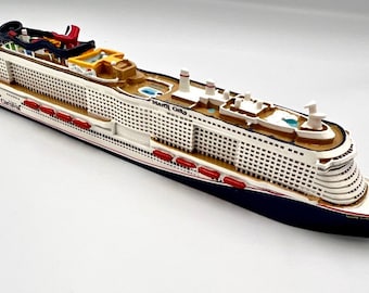 Waterline  Carnival Mardigrass Cruise Ship Model - a Great Gift for Nautical Decorative /Cake Topper/Friendship Gift for Your Lover