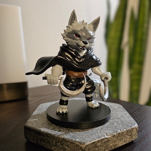 Death Wolf, Furry Wolf, Statue Figure Miniature, Werewolf, Mythical Creature, Big Bad Wolf, Grim Reaper, Collectable Decoration, Pop Art