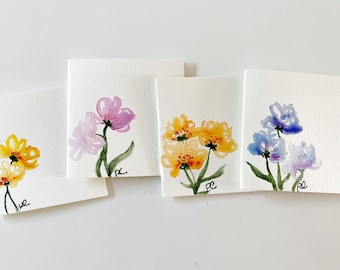 Watercolor Flower Thank You Cards singular - Etsy