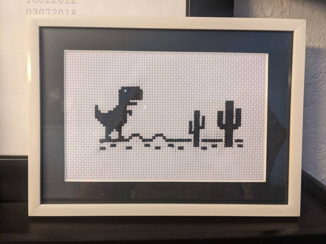 Google Chrome T-rex Game No Internet Chrome Dino Embroidery 