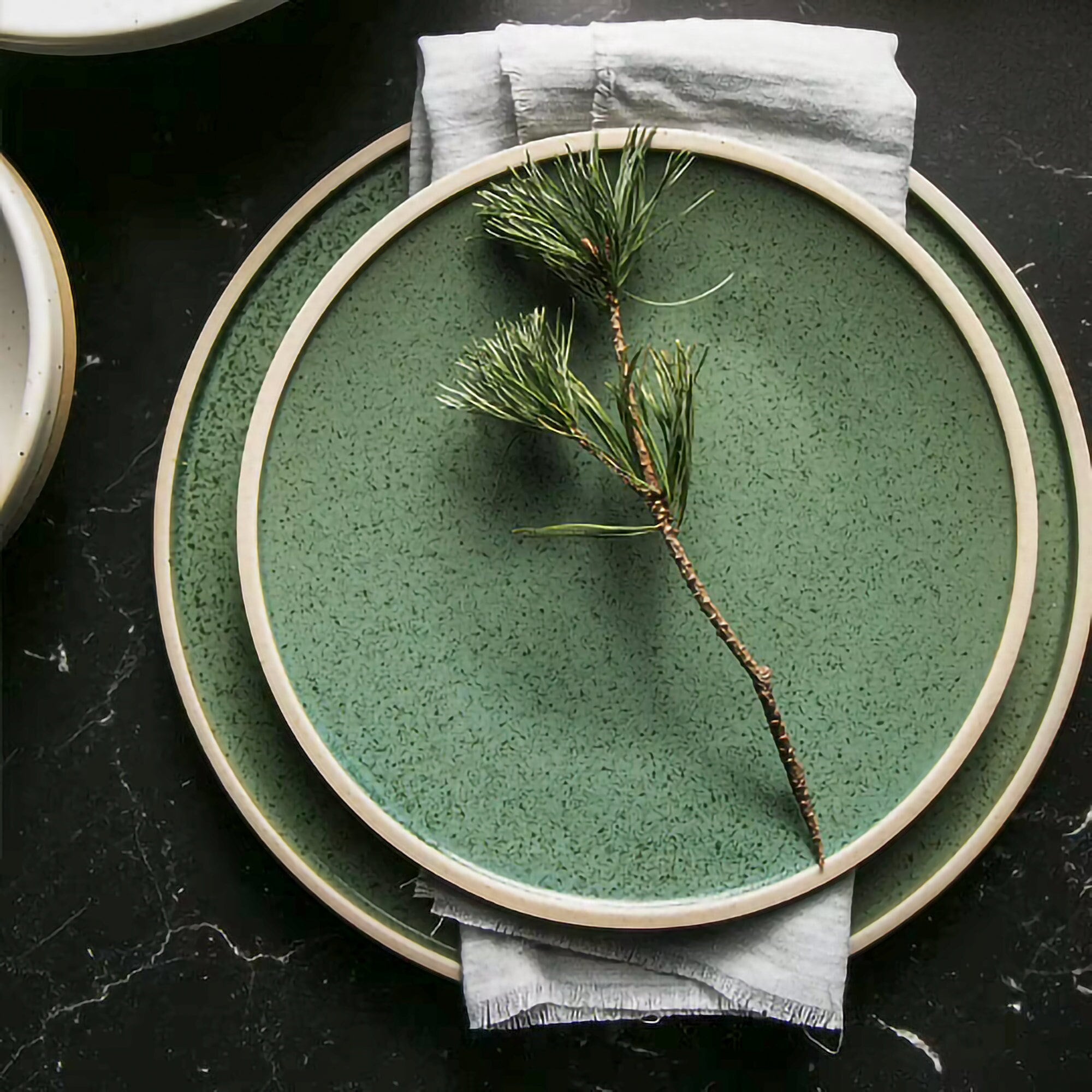 Green Ceramic Plate Handmade Plate Handmade Pottery Etsy