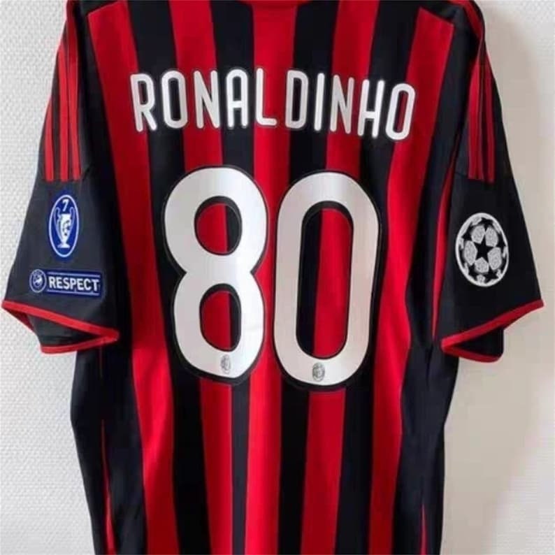 Ronaldinho: White Ac Milan No.80 Jersey, Long Sleeved