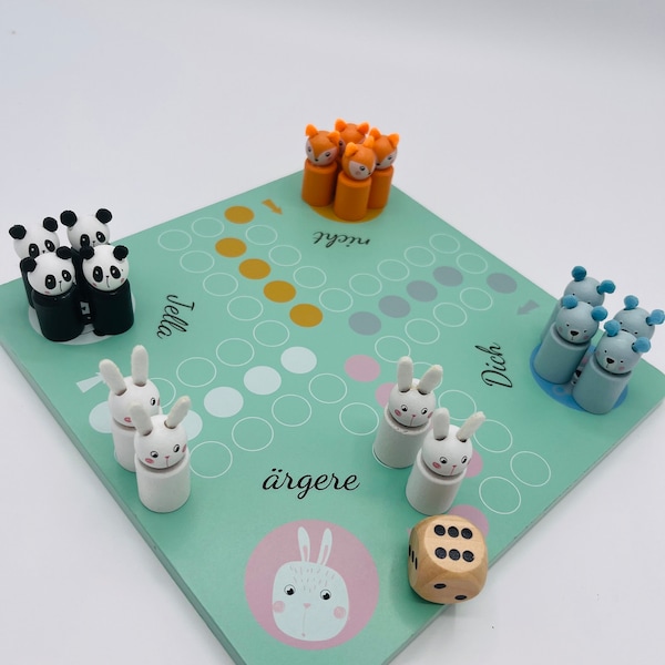 Personalisiertes Brettspiel für Kinder Ludo Pastell