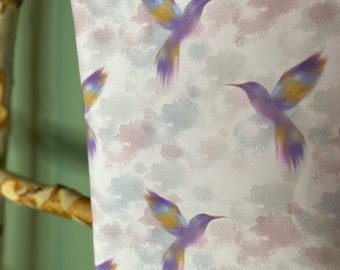 Fabric cotton jersey hummingbird