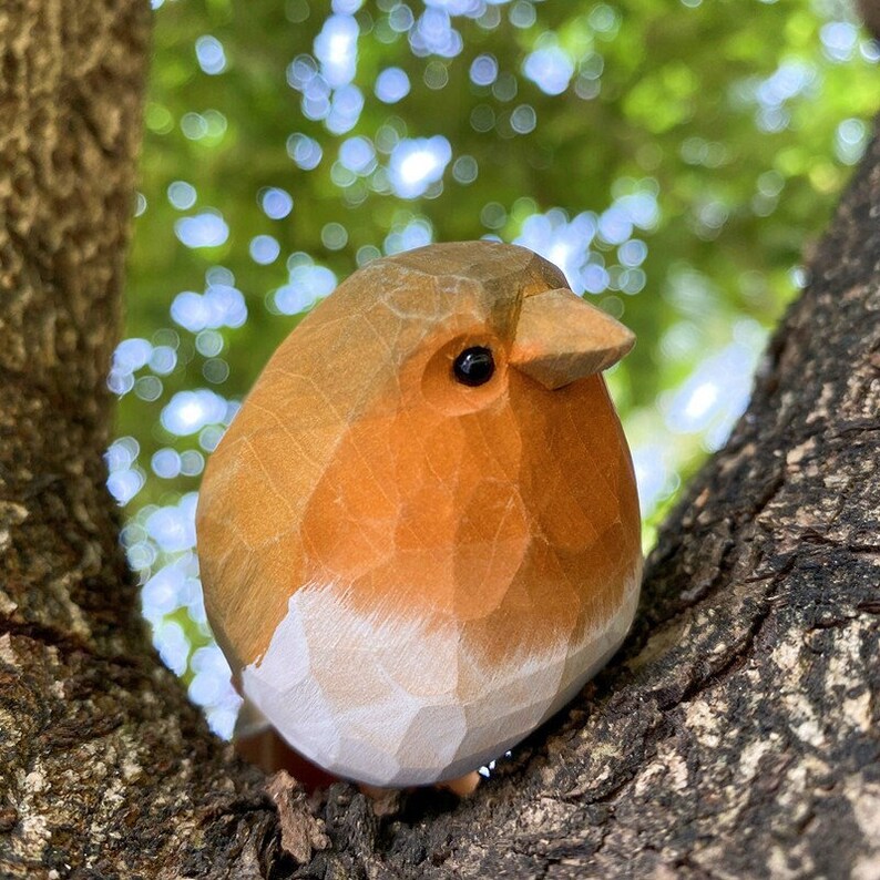 Robin Ornamentsrobin Statuewood Carving Custom Animal Etsy