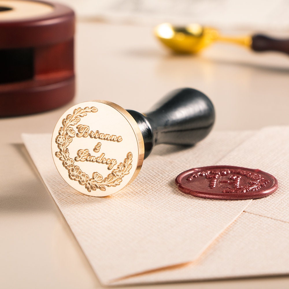 Custom Wax Seal Stamp - Personalized Sealing Wax Stamp - Wedding Invitation  Wax Stamp Kit - Custom Monogram Wedding Seal - 20mm~50mm Stamp