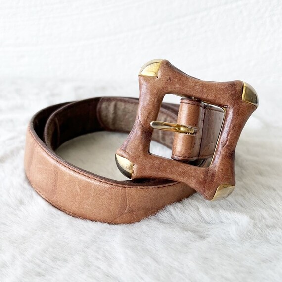 Vintage The Ritz belt vintage THE RITZ cowhide leather 26 brown belt 1990s glam  main image 2