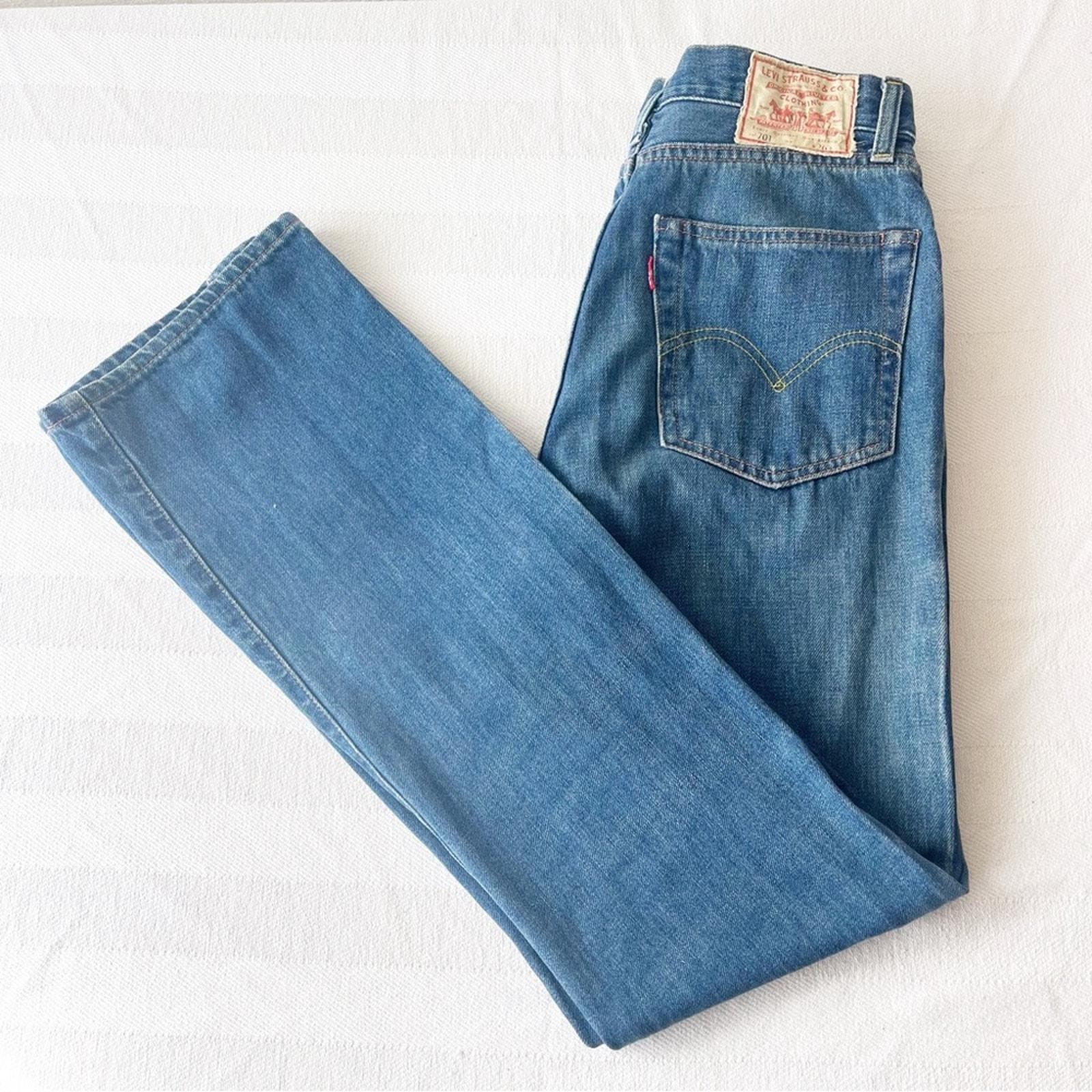 60’s Levi’s 701xx LEVI'S Vintage RARE 1960er 701 Big E Selvedge Denim Single Stitch