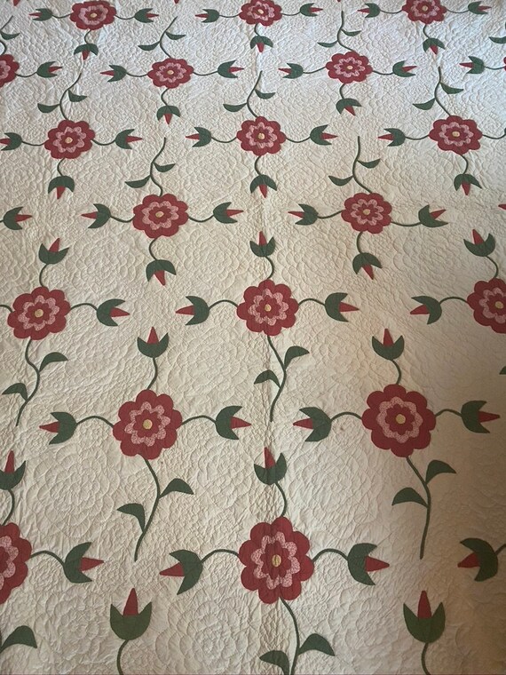 Rose Floral Applique Antique