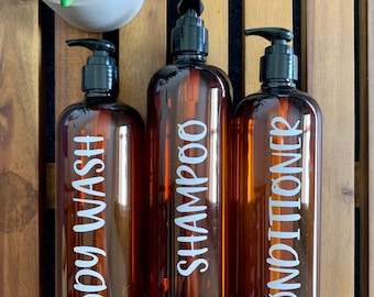 Amber shampoo conditioner body wash pump bottle 500ml