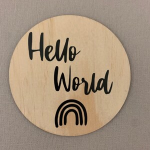 Baby announcement wooden disc