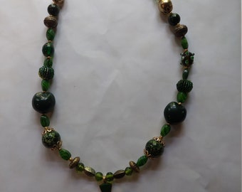 Green cross necklace