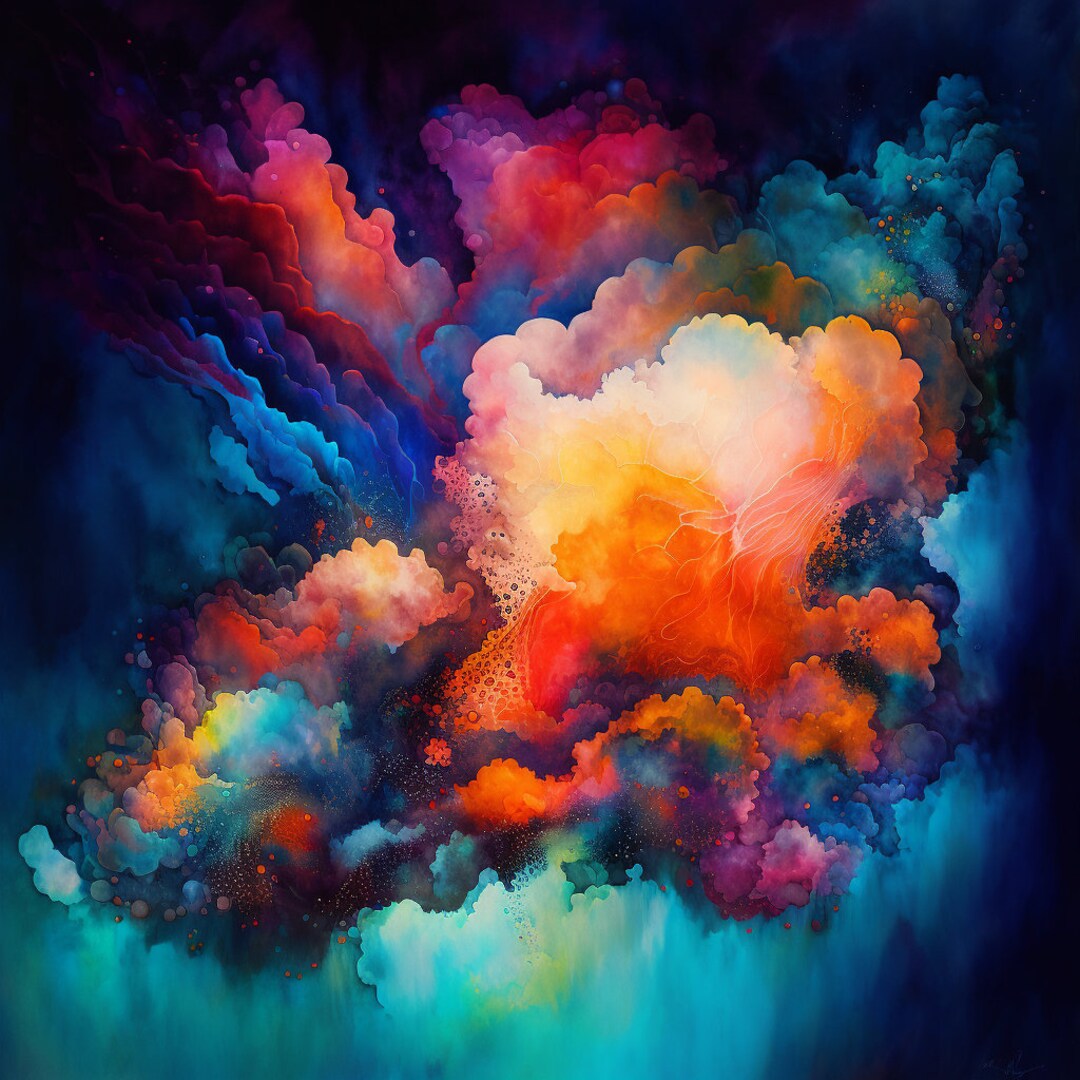 Blue Abstract Wall Art Large Painting Art Bedroom Wall Art Etsy