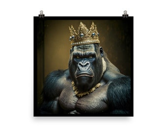 Poster King Kong Gorilla with crown