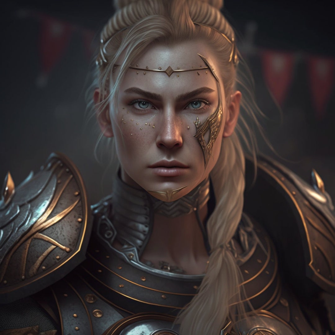 Poster Beautiful Female Viking Warrior Poster Wall Art Print Etsy