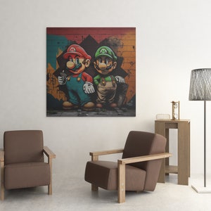 Digital art: Super Mario Bros and Luigi printable poster Digital Download Wall Art Home Decor Artwork Printable image 5