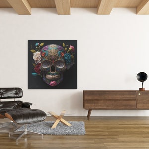 Skull Digital Art Alexander McQueen Colorful flower image 4