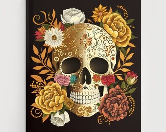 Poster Day of the Dead Sugar Skull gothic art mancave decor | Digital Download | Wall Art | Home Decor | Artwork