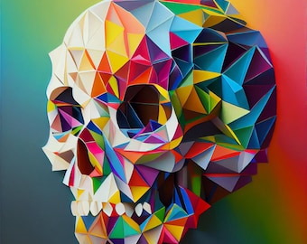 Poster Skull poster abstract print diamond gift t-shirt design | Digital Download | Wall Art | Home Decor | artwork | printable