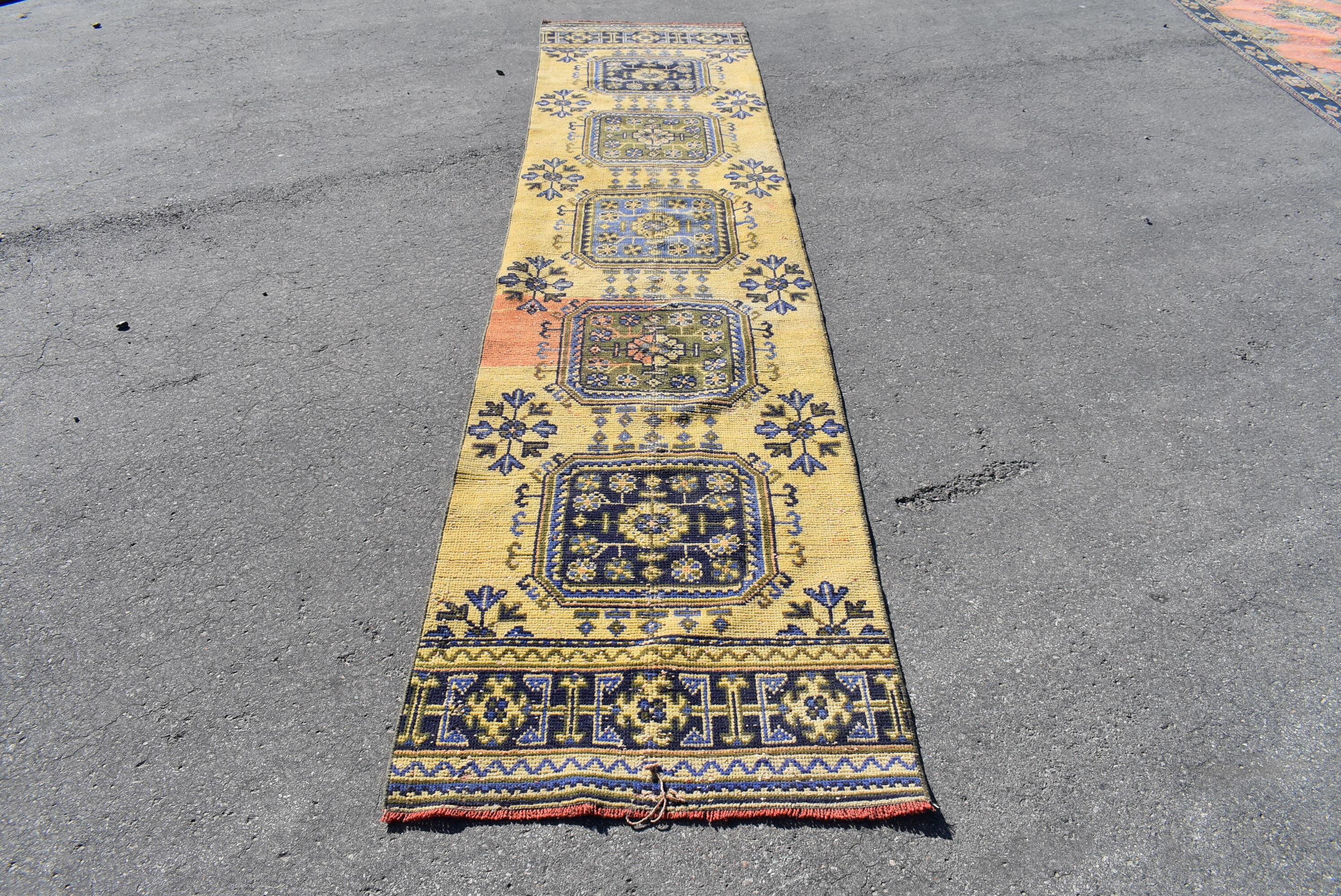 Yellow Runner Rug Oriental Rug Hallway Rug Vintage Rug Etsy UK