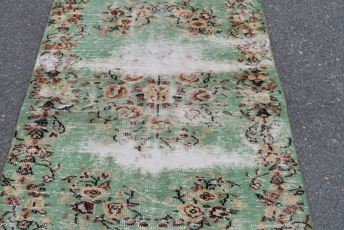 Grüner Blumenteppich Türkischer Teppich Vintage Teppich | Etsy