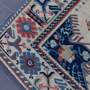 Tapis turc, tapis vintage, tapis fait main, tapis de zone, tapis Boho, décor Boho, tapis oriental de sol, décor à la maison, tapis, 3,9 x 5,3 pi RAS0041 image 8