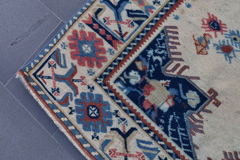 Tapis turc, tapis vintage, tapis fait main, tapis de zone, tapis Boho, décor Boho, tapis oriental de sol, décor à la maison, tapis, 3,9 x 5,3 pi RAS0041 image 8