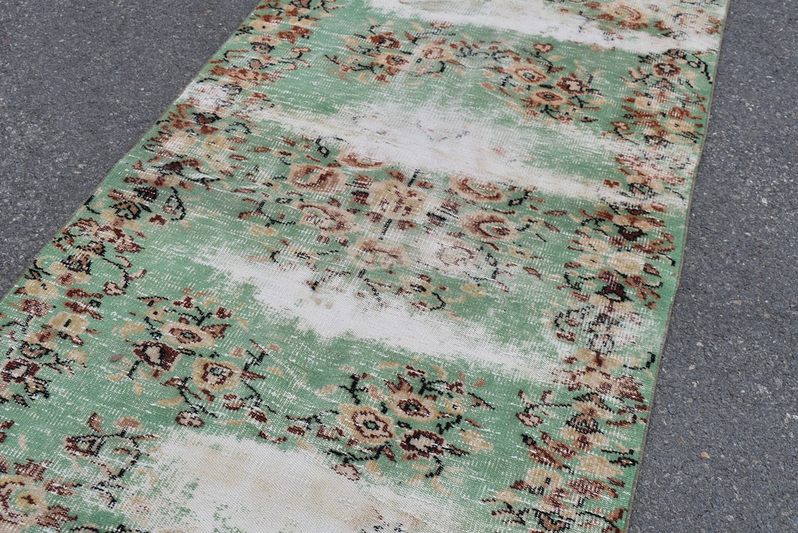 Grüner Blumenteppich Türkischer Teppich Vintage Teppich | Etsy