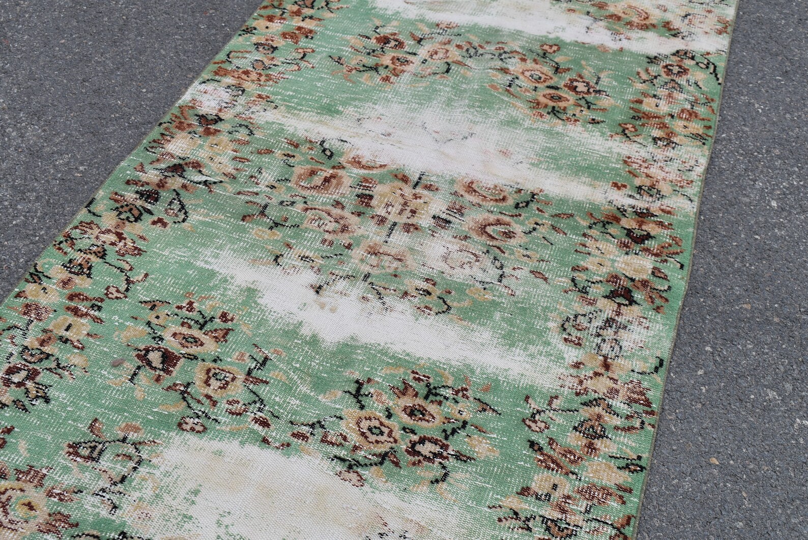 Grüner Blumenteppich Türkischer Teppich Vintage Teppich | Etsy