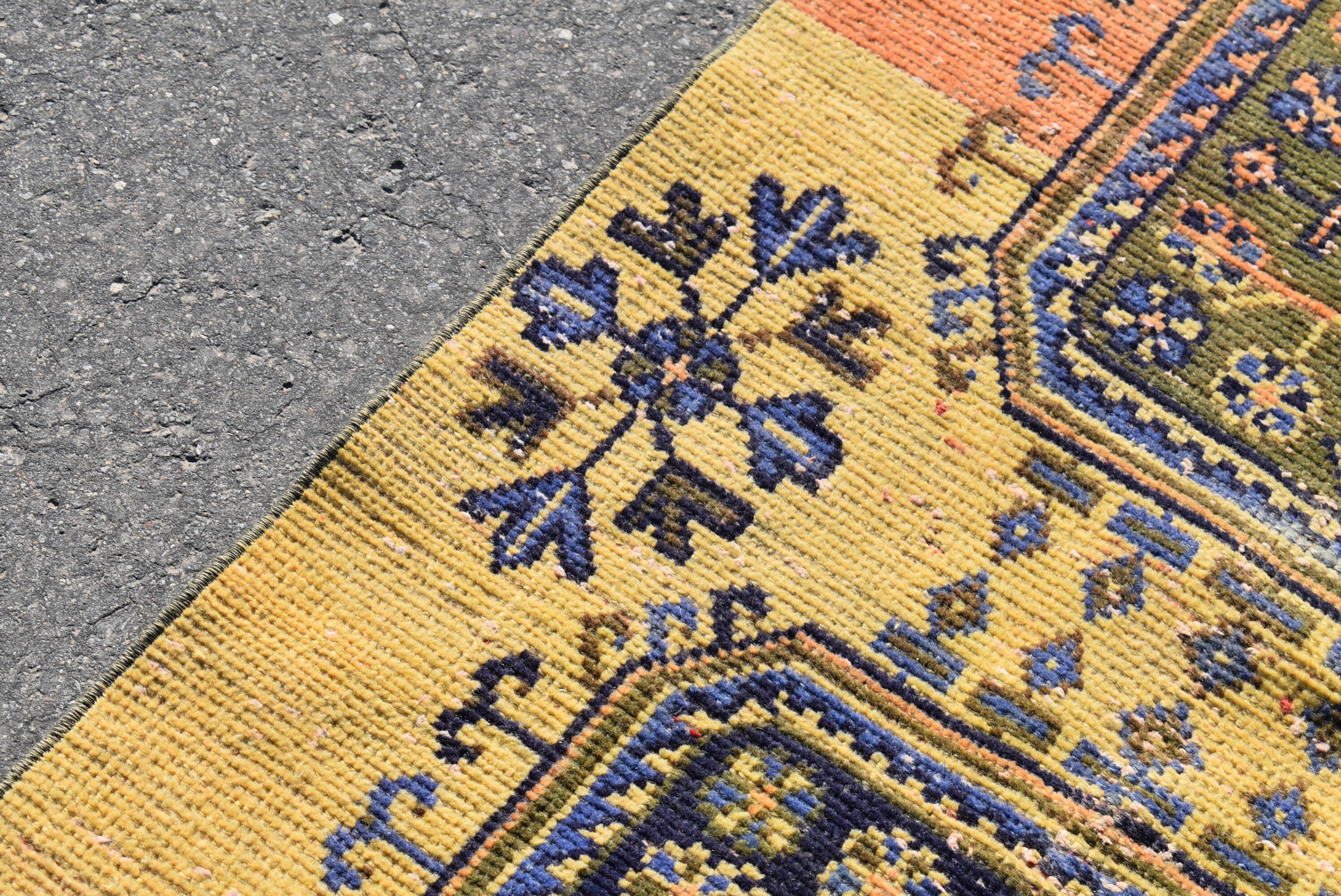 Yellow Runner Rug Oriental Rug Hallway Rug Vintage Rug Etsy UK