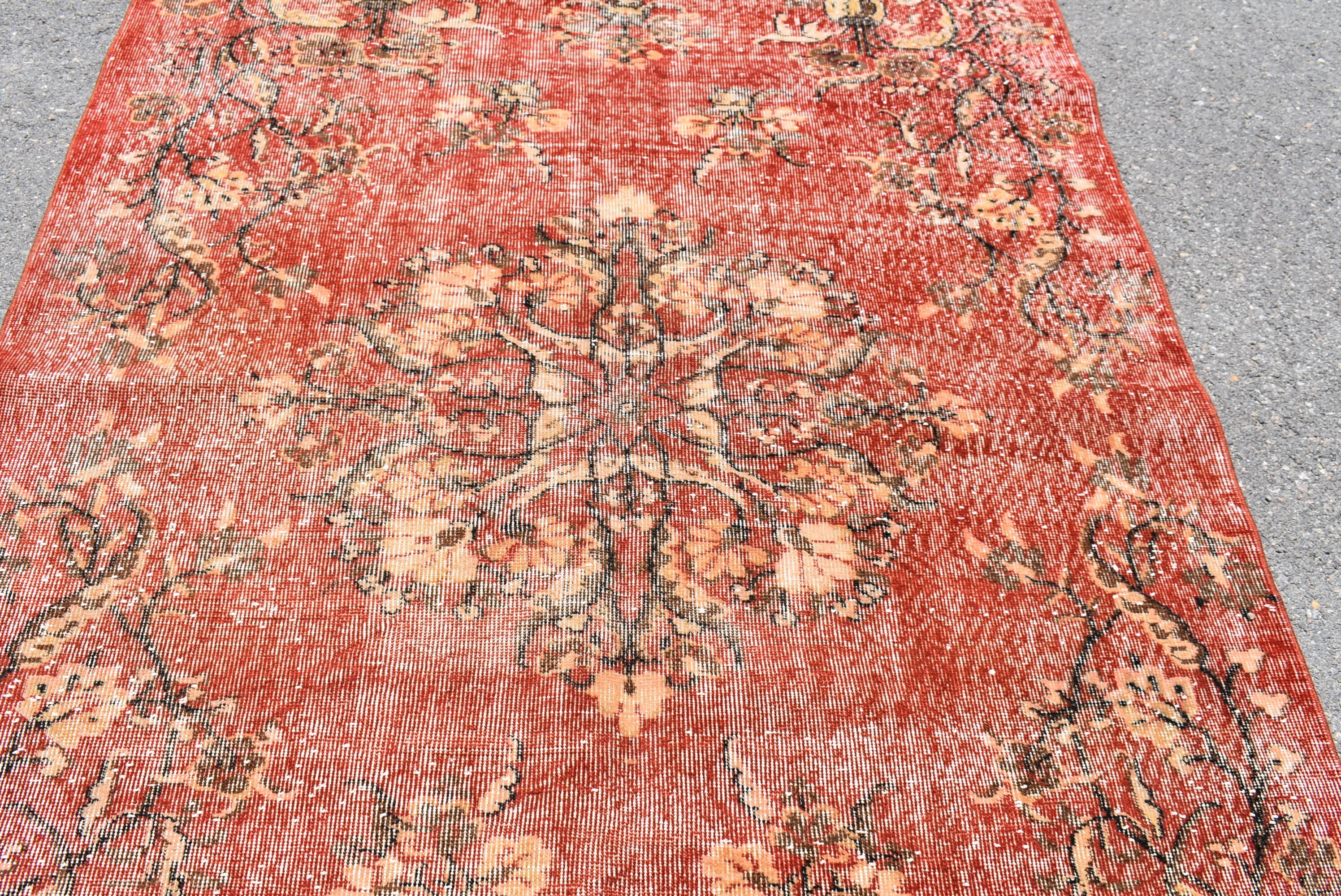 Orange Area Rug Vintage Oriental Rug Handmade Large Rug Etsy UK