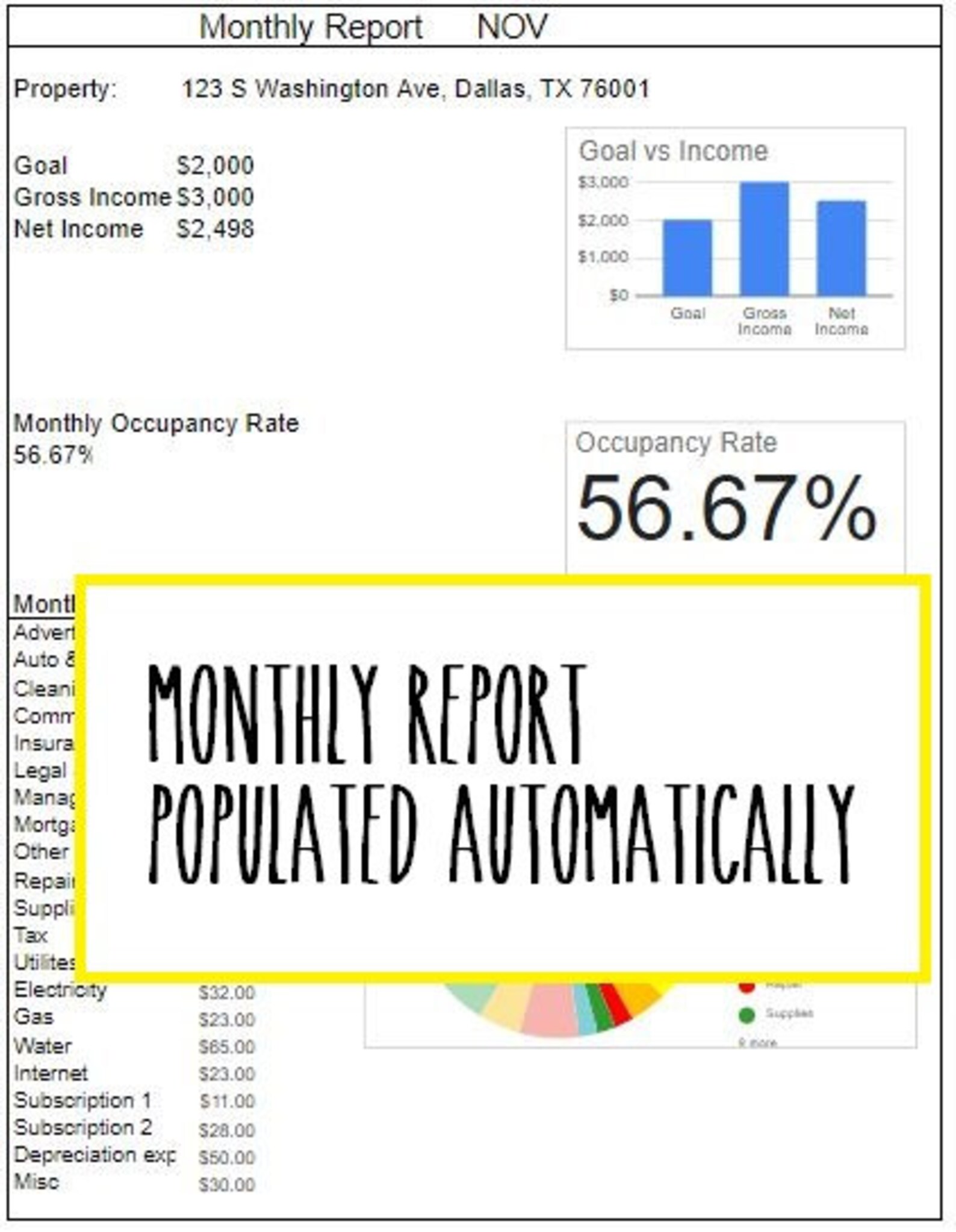 Airbnb/vrbo/property Rental & Expense Spreadsheet Tracker, Tax