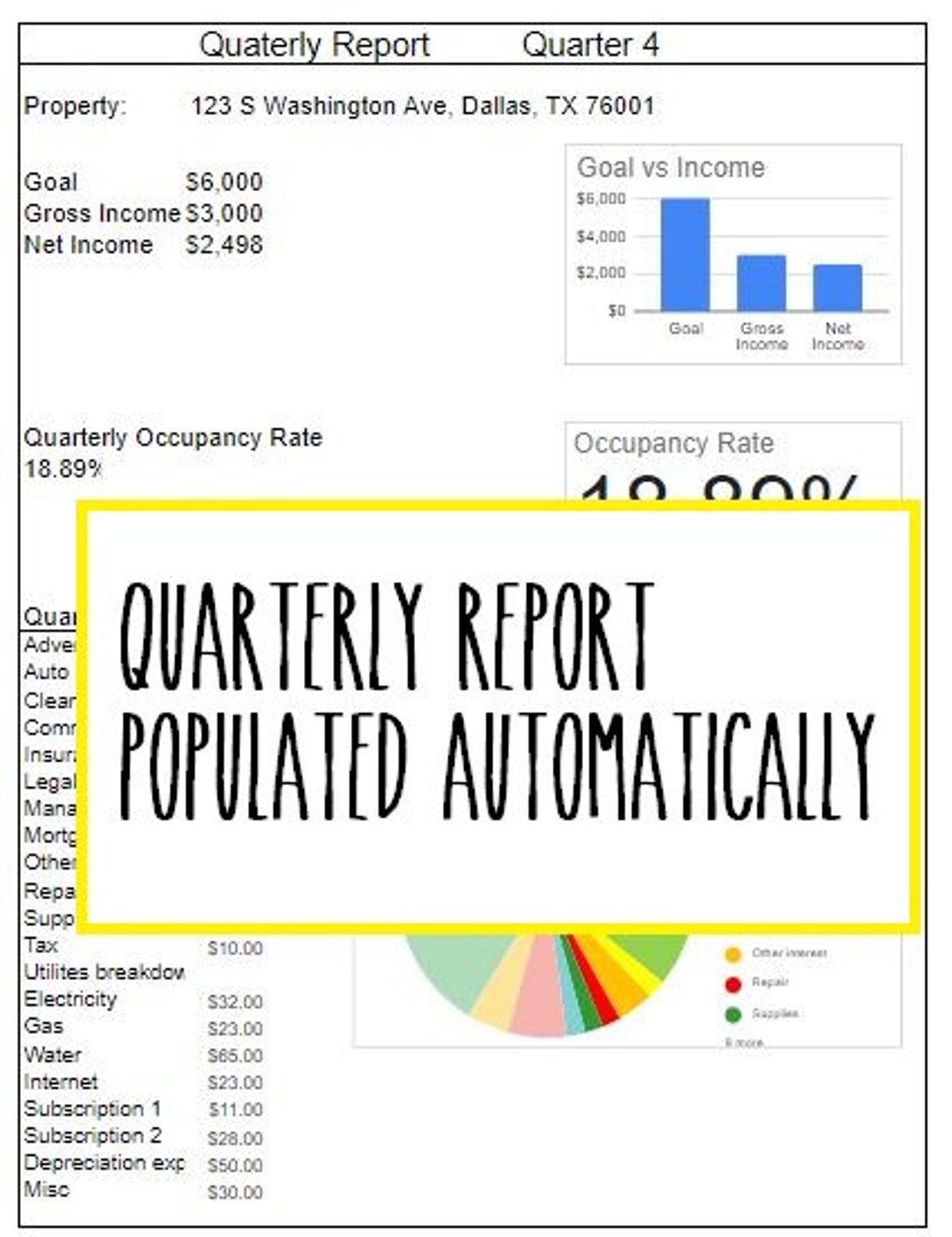 Airbnb/vrbo/property Rental & Expense Spreadsheet Tracker, Tax