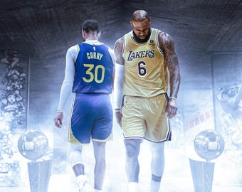 Descarga digital del diseño de baloncesto de Stephen Curry y LeBron James