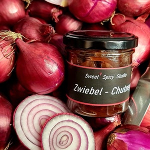 Rotes Zwiebel Chutney Zwiebelmarmelade Jam Handgemacht Überraschung Männer Genuss Herzhaft Würzig Ostern Grillen DIY Bild 1