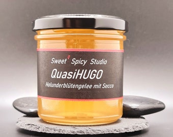 QuasiHUGO - Gelée de fleurs de sureau au Secco - Invité - Cadeau - Pâques - Fait main - Confiture - Confiture - Hugo - Gelée - Secco - Petit déjeuner