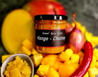 Mango-Chutney - Geschenk - Aufstrich - Danke- Herzhaft - Geschenk- Überraschung - Relish - Grillen - Genuss - Ostern -DIY - BBQ- Gast