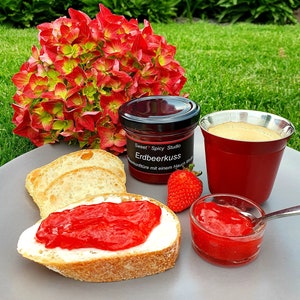 Strawberry kiss strawberry jam with a hint of vodka jam enjoyment gift handmade jam DIY jam Easter image 5