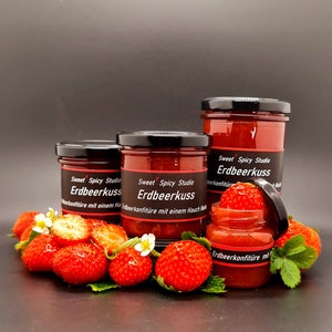 Strawberry kiss strawberry jam with a hint of vodka jam enjoyment gift handmade jam DIY jam Easter 240 g