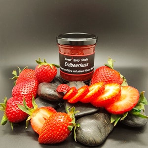 Strawberry kiss strawberry jam with a hint of vodka jam enjoyment gift handmade jam DIY jam Easter image 3