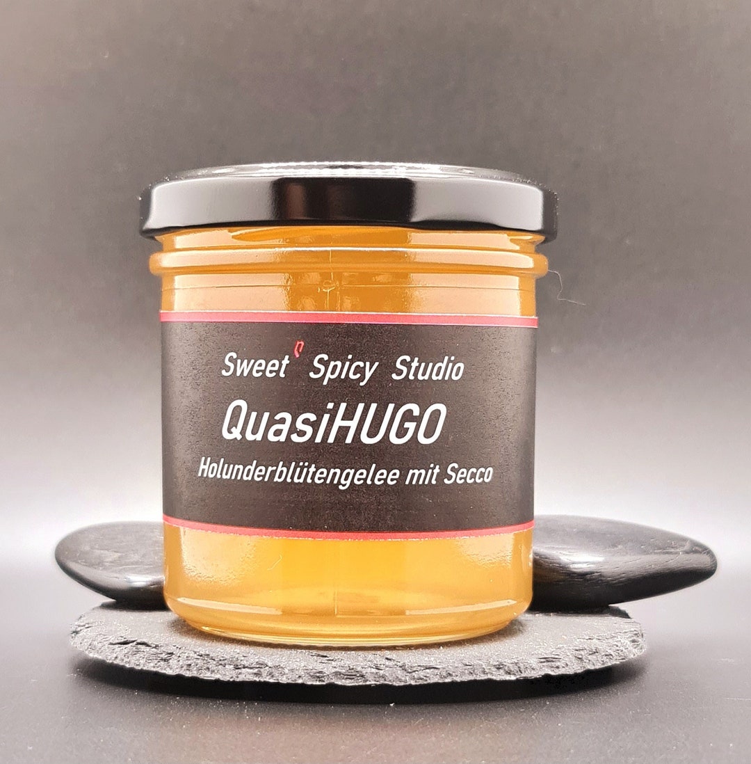 QuasiHUGO Holunderblütengelee mit Secco Gast Geschenk Ostern Handmade ...