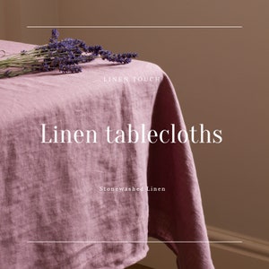 Linen tablecloths Washed linen tablecloths Natural, Soft linen tablecloths, Stonewashed linen, Gift tablecloths, 100% linen, Shop UK